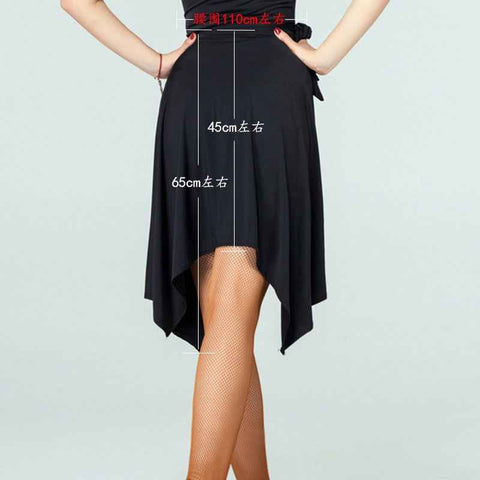 Latin Dance Skirt For Women Black Purple Red Professional Sumba Dancing Skirt Adult Cheap Stage Rumba Latin Dress - Moderndancedress.com