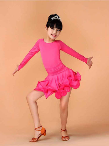 Girls Latin Dance Dress Children Fancy Dress Kids Ballroom Dance Wear Salsa Tango Rumba Cha Cha Costume