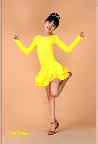 Girls Latin Dance Dress Children Fancy Dress Kids Ballroom Dance Wear Salsa Tango Rumba Cha Cha Costume - Moderndancedress.com