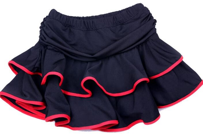 Girls Latin Dance Skirt Ballroom Samba Chacha Dancing Dress inside with shorts Kids Mini Skirt