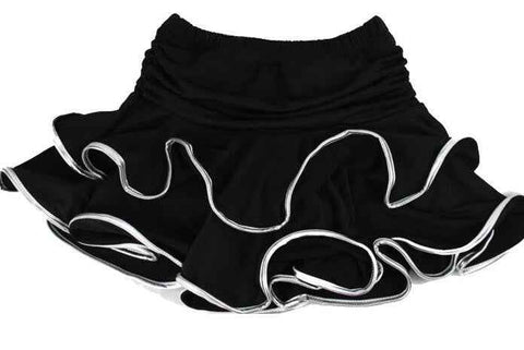 Girls Latin Dance Skirt Ballroom Samba Chacha Dancing Dress inside with shorts Kids Mini Skirt - Moderndancedress.com