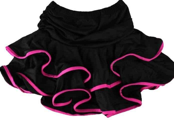 Girls Latin Dance Skirt Ballroom Samba Chacha Dancing Dress inside with shorts Kids Mini Skirt.