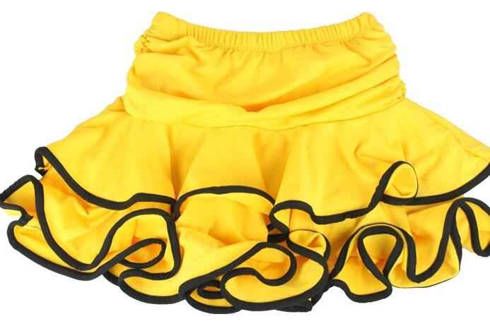 Girls Latin Dance Skirt Ballroom Samba Chacha Dancing Dress inside with shorts Kids Mini Skirt - Moderndancedress.com