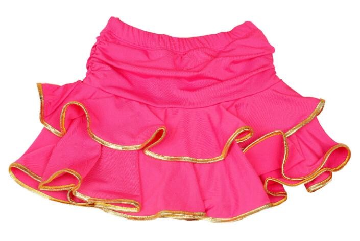 Girls Latin Dance Skirt Ballroom Samba Chacha Dancing Dress inside with shorts Kids Mini Skirt.