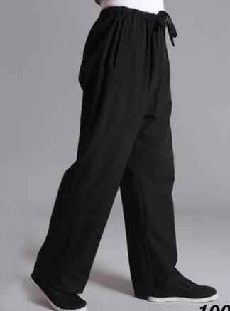Pure cotton kung fu sports pants practise old-coarse male tang-suit breathable trousers Chinese traditiona tai chi leisure pants - Moderndancedress.com