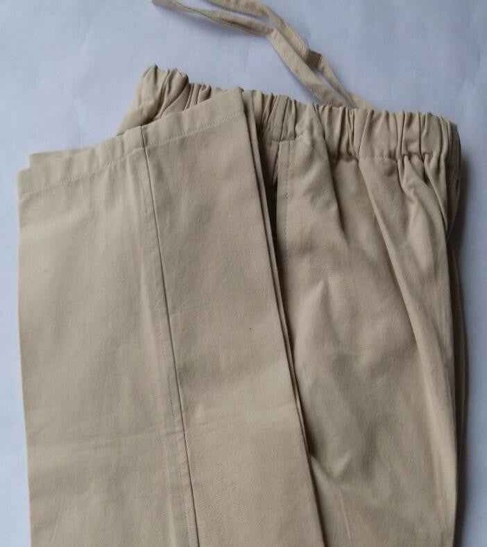 Pure cotton kung fu sports pants practise old-coarse male tang-suit breathable trousers Chinese traditiona tai chi leisure pants - Moderndancedress.com