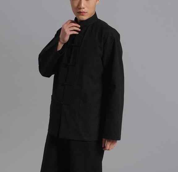 Taichi clothing for men Long Sleeve Traditional Chinese Clothes Tang Suit Top bruce lee Chinese Kung Fu Tai Chi Uniform shirt for Men - Moderndancedress.com