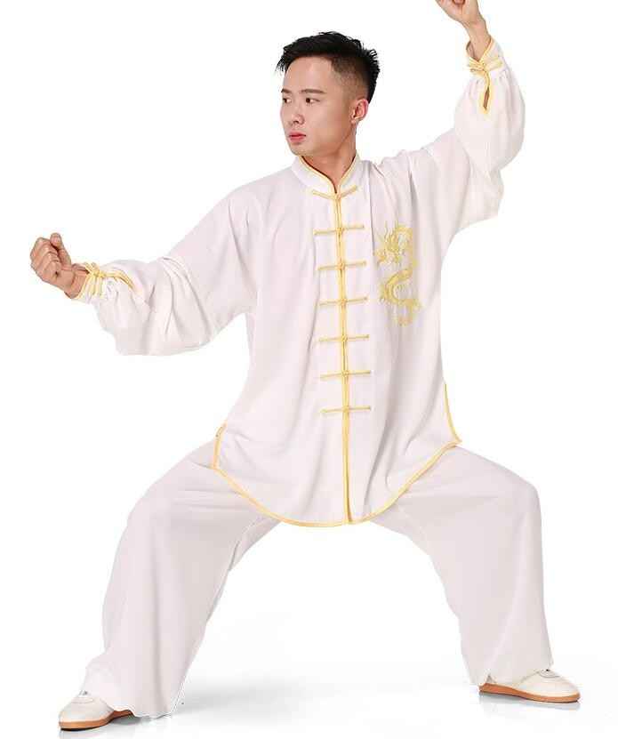 New Embroidery Tai Chi suits Cotton Wu Shu clothes Kung Fu Uniform Morning Exercise The Martial Arts Performance Wear clothing