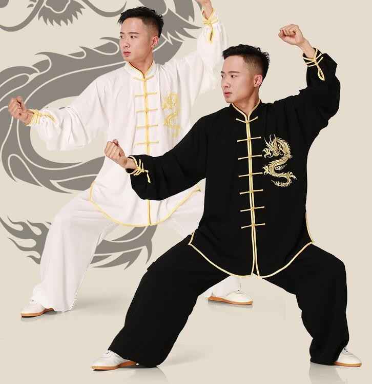 New Embroidery Tai Chi suits Cotton Wu Shu clothes Kung Fu Uniform Morning Exercise The Martial Arts Performance Wear clothing