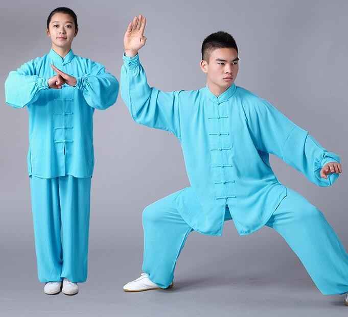 Chiffon Tai Chi Clothing for Summer Martial Arts - Chinese Style Exercise Wear for Middle-Aged and Elderly Men and Women - Moderndancedress.com
