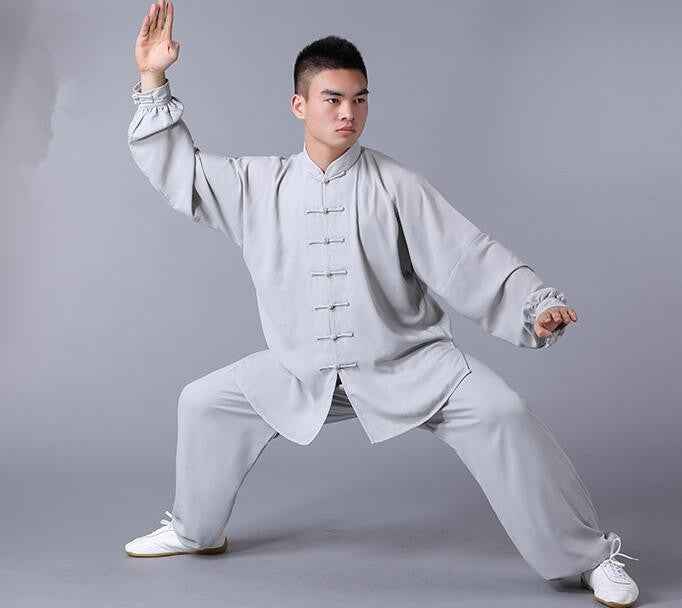 Chiffon Tai Chi Clothing for Summer Martial Arts - Chinese Style Exercise Wear for Middle-Aged and Elderly Men and Women - Moderndancedress.com