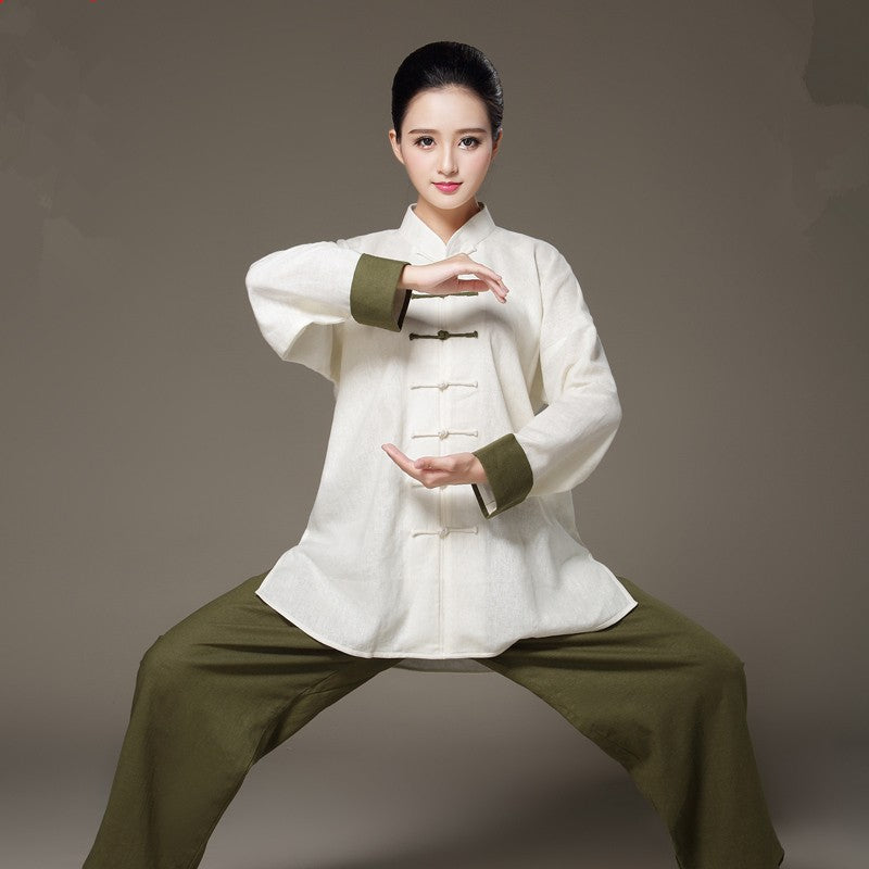 Flax Tai Chi uniform Taiji Boxing Performance Clothing Autumn Summer linen Kung Fu Suit Wing Chun Uniform Chinese style.
