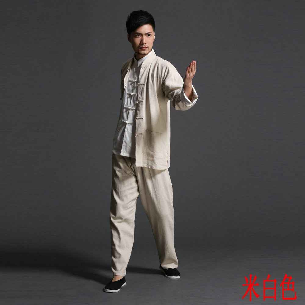 Bruce lee Wing Chun tai chi martial arts clothing set kung fu uniform chinese traditional Tang suits men's clothes Jacket+pants - Moderndancedress.com