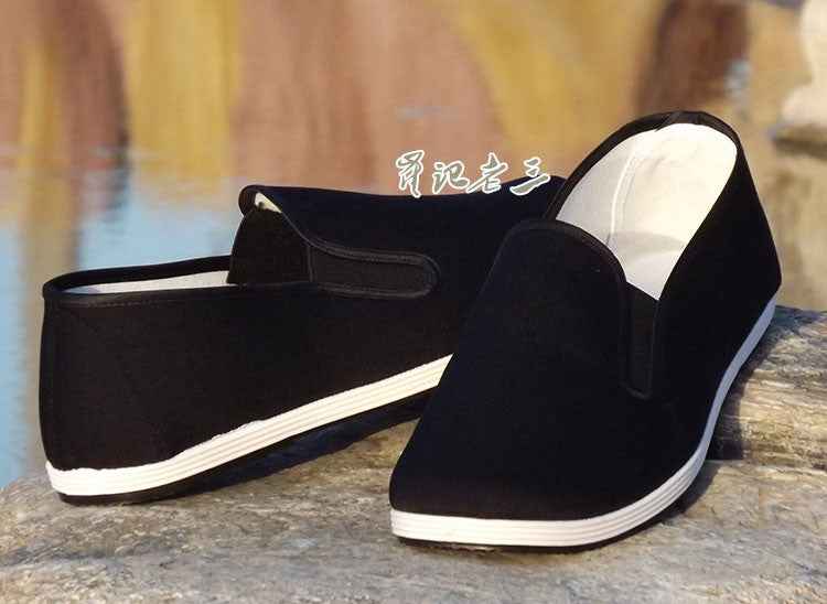 Black Cotton Shoes Bruce Lee Vintage Chinese Kung Fu shoes Wing Chun Tai Chi Slipper Martial Art Pure Cotton Shoes - Moderndancedress.com