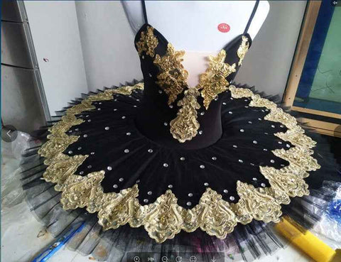 Professional Ballet Tutus Adult Swan lake Ballet Dance Clothes for girls Pancake tutu Child Ballerina Figure Skating Dress.