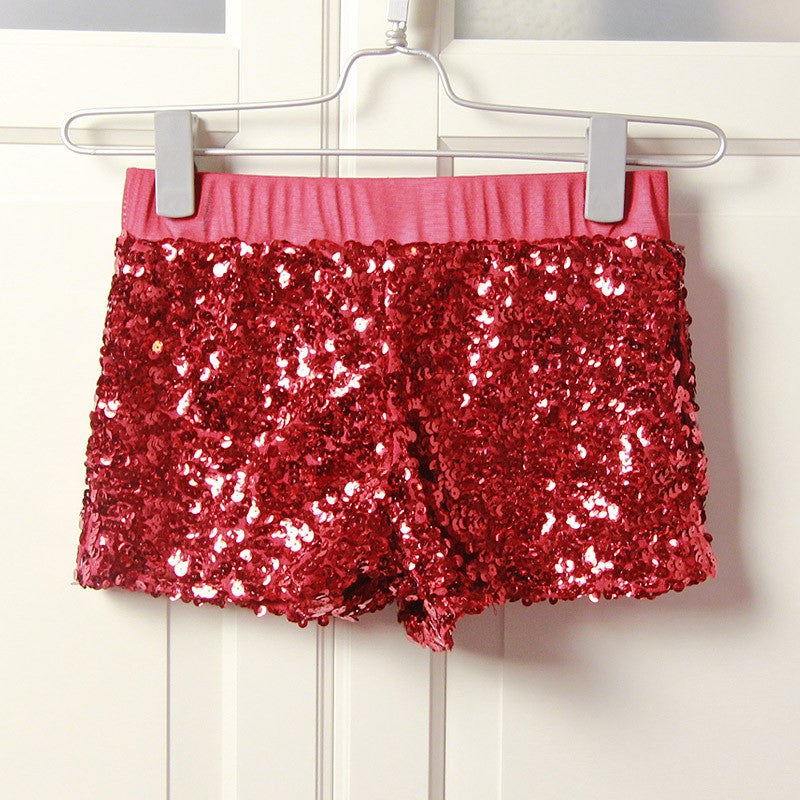 Women Sequins jazz Shorts Elastic Booty Short with High Waist Silver Black Gold Red DS hip hop jazz Sparke Shorts Outfit.