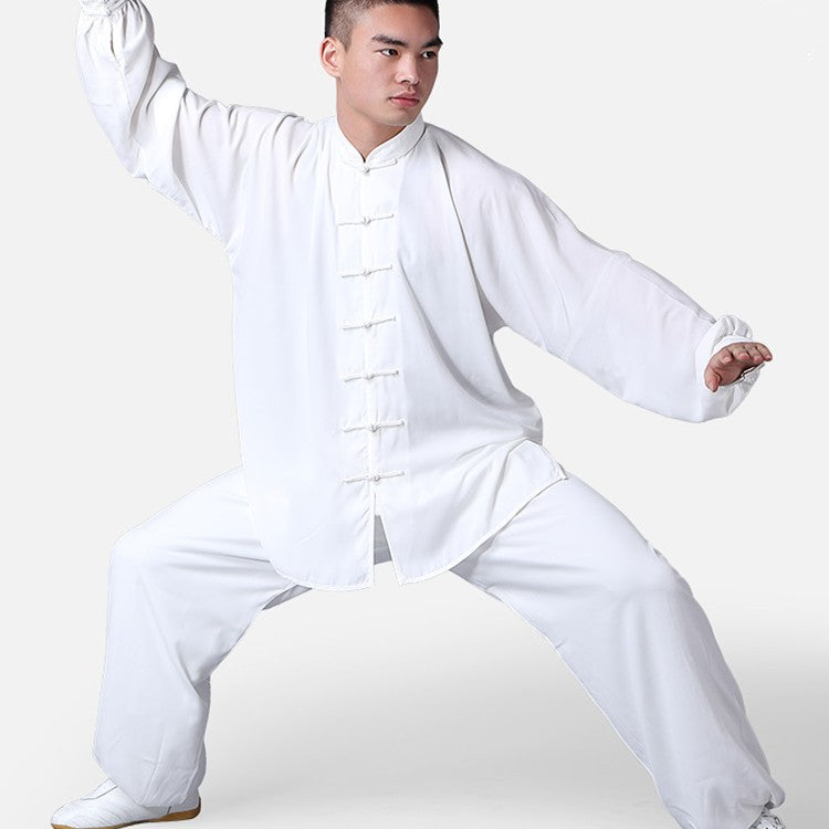 Chinese Traditional Tai Chi Clothes Satin Kungfu Uniform Men