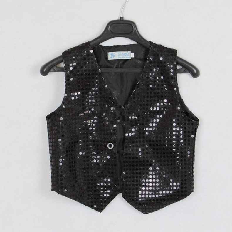 Children Shining Clothes Boys Choir Students Performance Costumes Kids Hip-hop Jazz Dance Sequined Vest Stage Dance Wear - Moderndancedress.com
