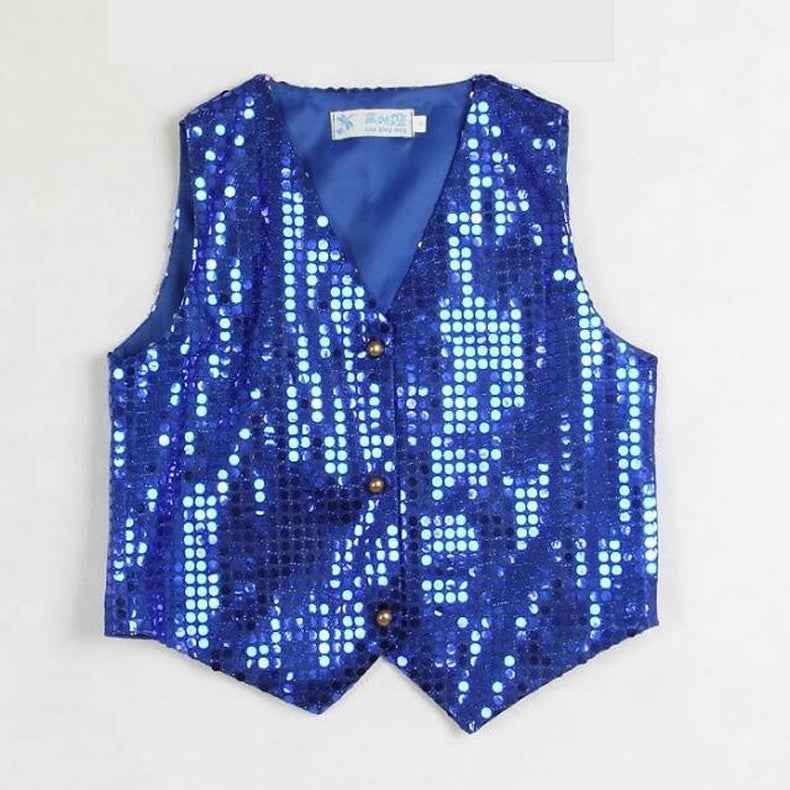 Children Shining Clothes Boys Choir Students Performance Costumes Kids Hip-hop Jazz Dance Sequined Vest Stage Dance Wear - Moderndancedress.com