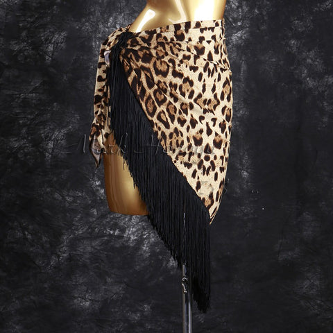 Tassels  latin dance wrap skirts hip scarf modern dance practice skirts for women jupe portefeuille de danse latine - Moderndancedress.com