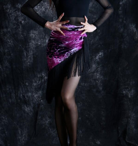 Tassels  latin dance wrap skirts hip scarf modern dance practice skirts for women jupe portefeuille de danse latine - Moderndancedress.com