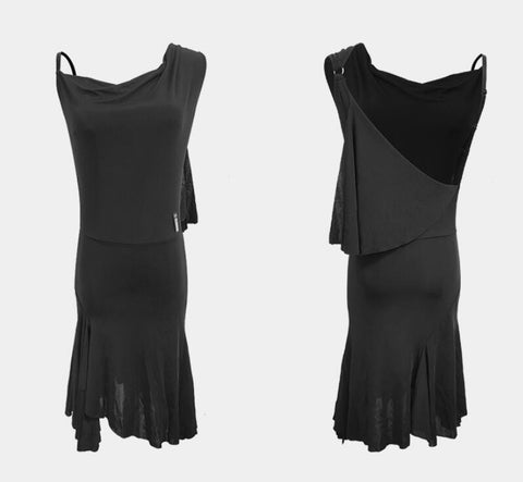 Black fringed backless Latin Dresses For Women Latin Dance Skirt Tango Salsa Gogo ballroom Dance Costumes