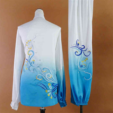 Gradient embroidery Tai Chi Martial art performance clothing for men and women Tai Chi wushu stage performance competition suit