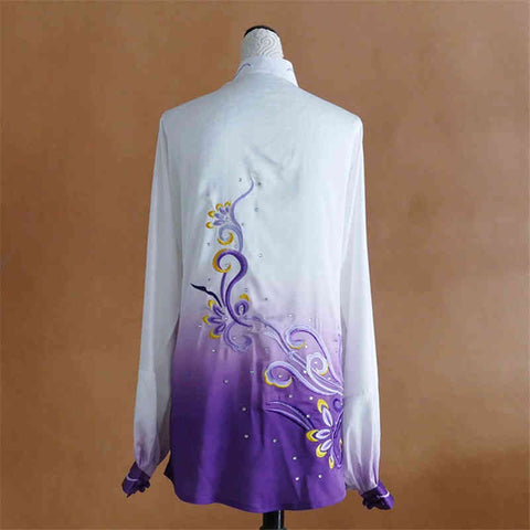 Gradient embroidery Tai Chi Martial art performance clothing for men and women Tai Chi wushu stage performance competition suit - Moderndancedress.com