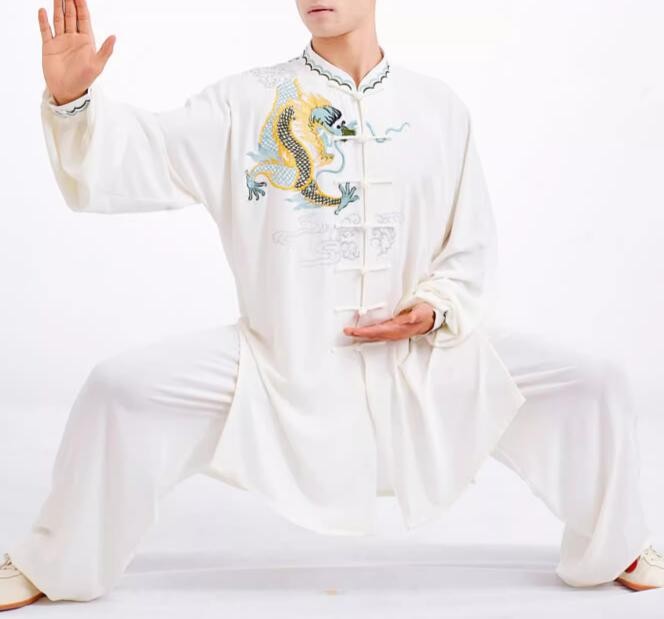 Customized size Tai chi clothing  for women men chinese dragon kung fu uniforms linen cotton breathable tai ji quan wushu competition suit for unisex - Moderndancedress.com