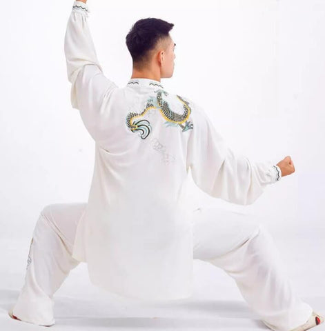 Customized size Tai chi clothing  for women men chinese dragon kung fu uniforms linen cotton breathable tai ji quan wushu competition suit for unisex - Moderndancedress.com