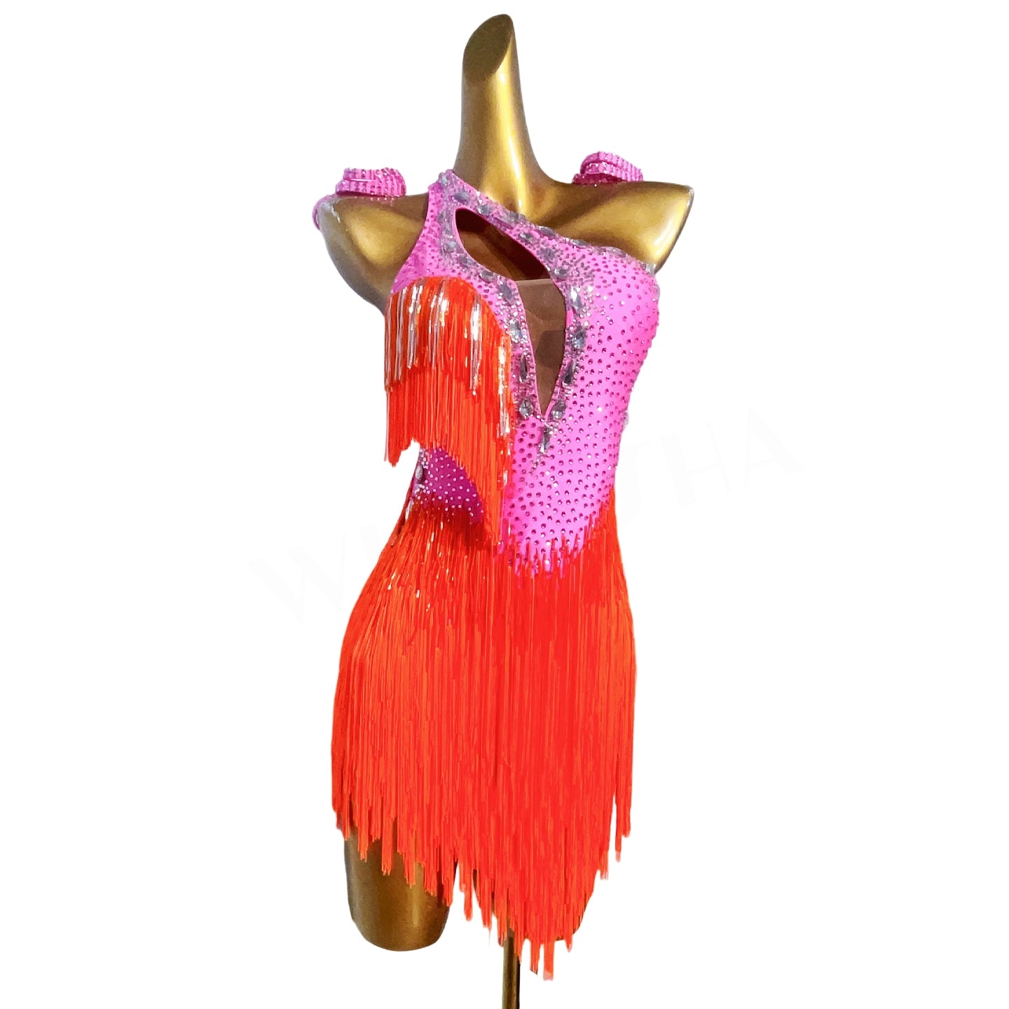 Custom Size Pink Red Competition Latin Dance Dresses for Women Salsa Rumba Blackpool One Shoulder Performance Wear