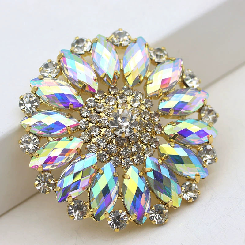 DIY bling rhinestones for dance headdress performance clothes hand sew round gemstones for jewelry bag shoes headscarf hat 5.5cm - Moderndancedress.com