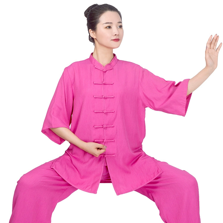 Cotton Linen Tai Chi Clothing for Women Men Chinese Kung Fu Uniforms Morning Exercises Fitness Tai Jiquan Training Clothes - Moderndancedress.com