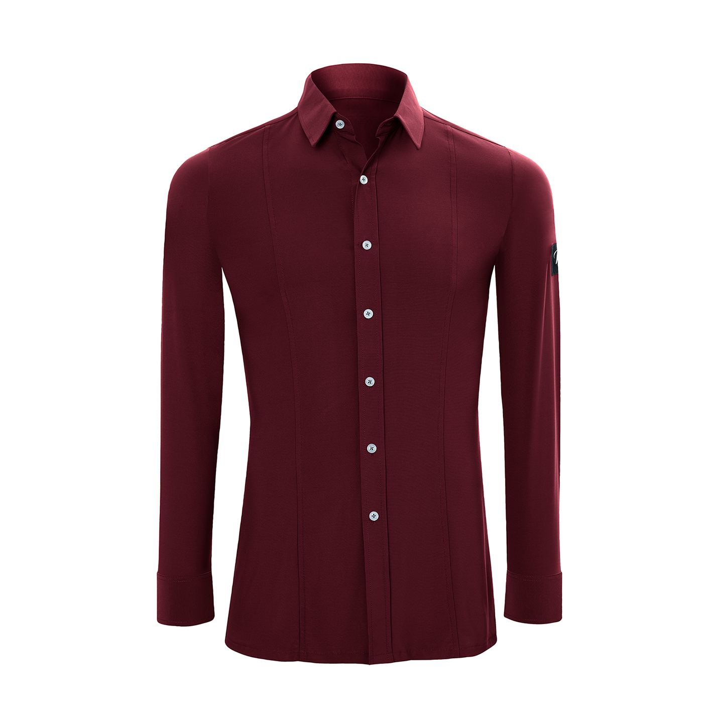 Men's Ballroom Latin Dance Shirt Salsa Rumba Chacha Ball Party Performance Tops Long Sleeve Purple Grey