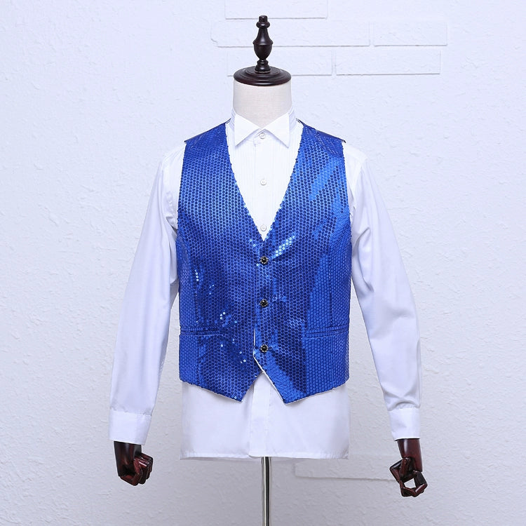 Men's performance costumes, sequins, vest, stage dress, vest, photo studio, camera, chair, master, seven colors.