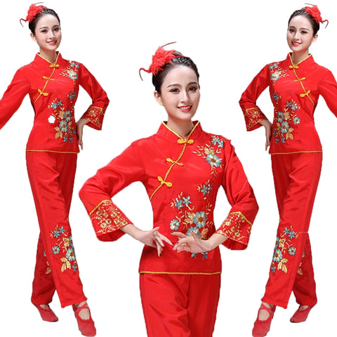 Folk Dance Costumes Yangko National Dance Performance Waist Drum Square Dance Costume - 