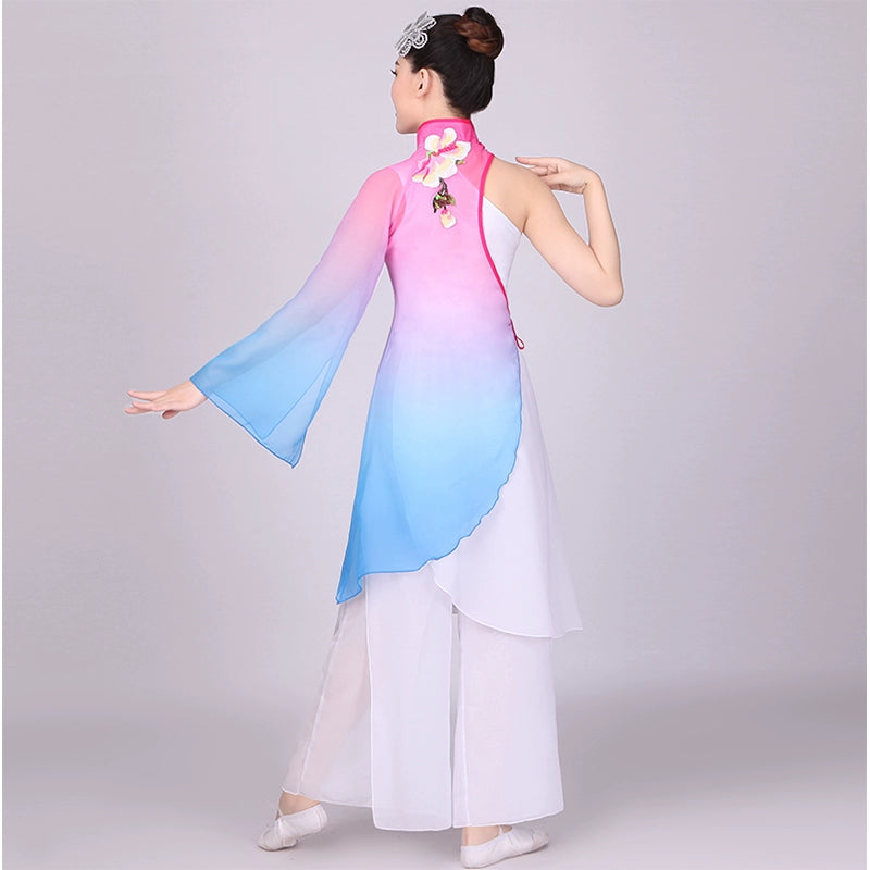 Chinese Folk Dance Costumes Classical dance costumes elegant Chinese wind dance costumes middle-aged and old Yangko costumes fairy Umbrella Dance