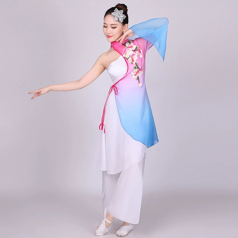 Chinese Folk Dance Costumes Classical dance costumes elegant Chinese wind dance costumes middle-aged and old Yangko costumes fairy Umbrella Dance