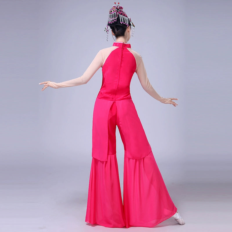 Hanfu Chinese Folk Opera Dress Female Huadan Opera Costume Chinese Wind Yangko Costume Female Adult Suit with Lingling Dance Costume - Moderndancedress.com