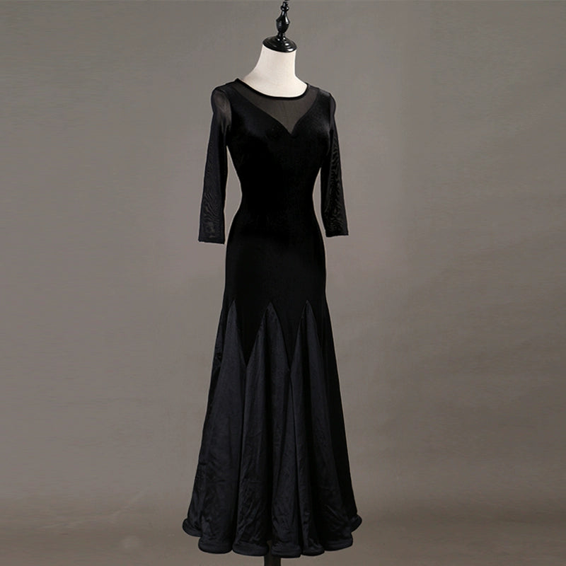 Ballroom Dance Dressessexy through yarn! Professional Modern Dance Apparel New High-grade Velvet National Standard Dance Dress - Moderndancedress.com
