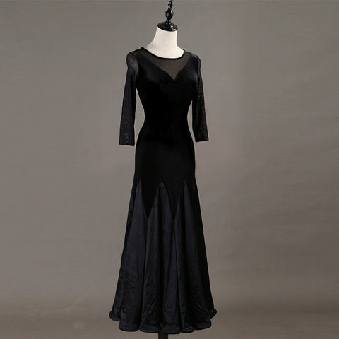 Ballroom Dance Dressessexy through yarn! Professional Modern Dance Apparel New High-grade Velvet National Standard Dance Dress - Moderndancedress.com