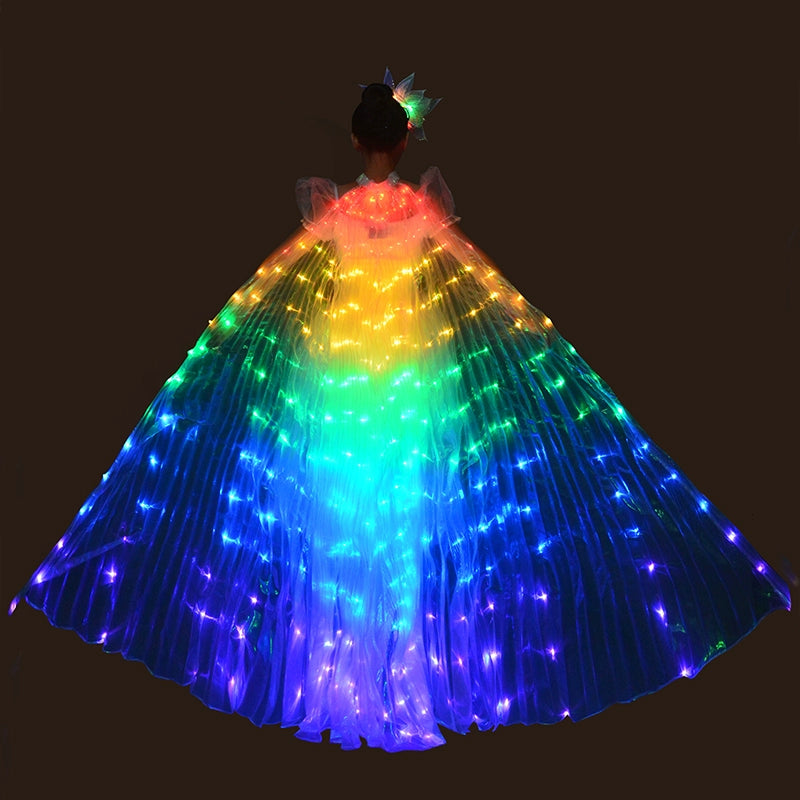 Large 5 Colored Belly Dance LED Wings Butterfly Dancer Costumes for Women Glowing Oriental Indian Bellydance Dancing Accessories