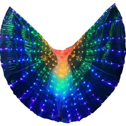 Large 5 Colored Belly Dance LED Wings Butterfly Dancer Costumes for Women Glowing Oriental Indian Bellydance Dancing Accessories