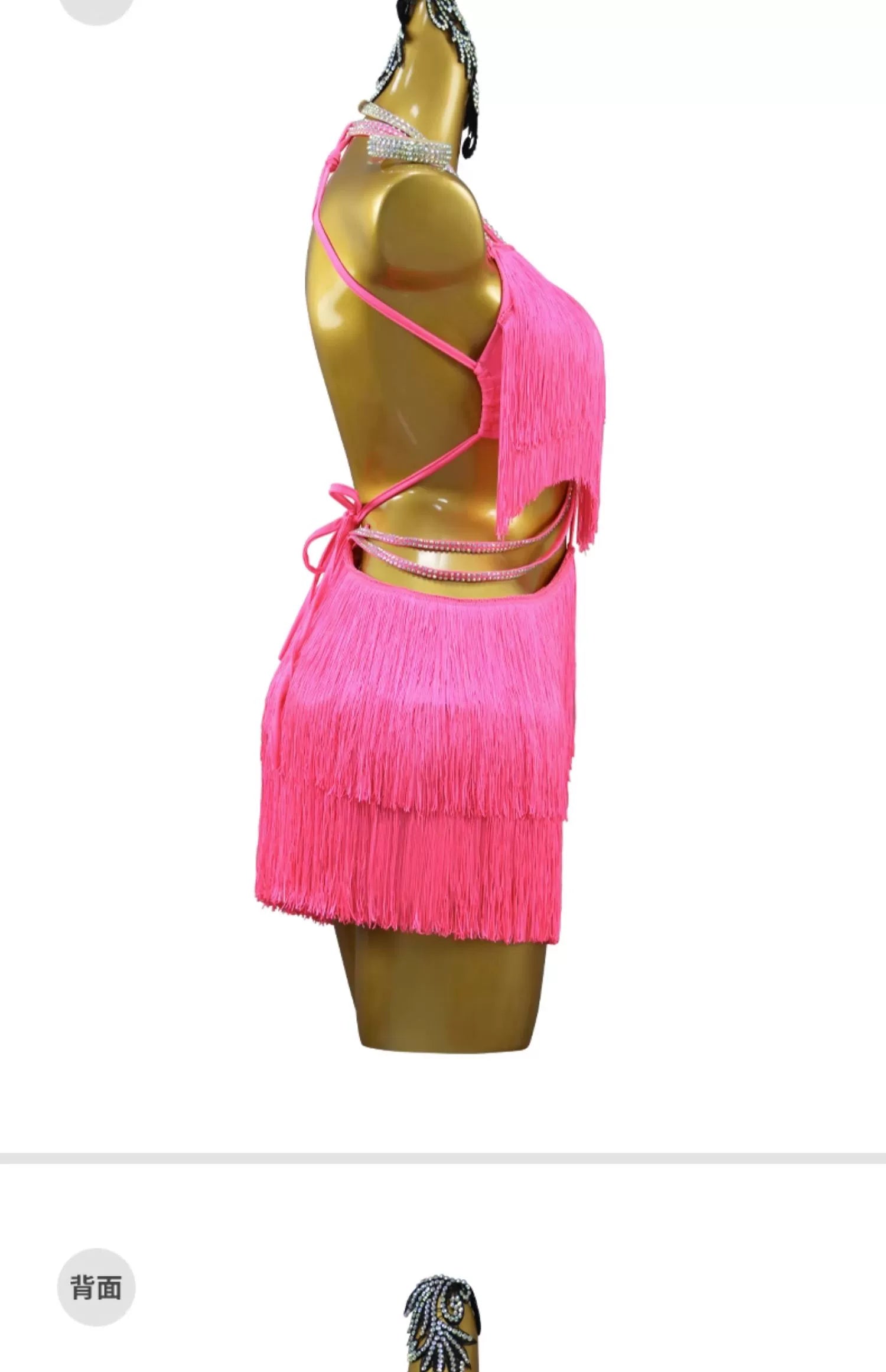 Professional hot pink fringe competition Latin Dance dresses salsa rumba chacha Contest Performance Costume  for Adult Children Solo dance - Moderndancedress.com