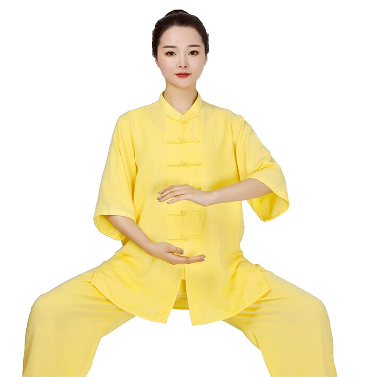 Cotton Linen Tai Chi Clothing for Women Men Chinese Kung Fu Uniforms Morning Exercises Fitness Tai Jiquan Training Clothes - Moderndancedress.com