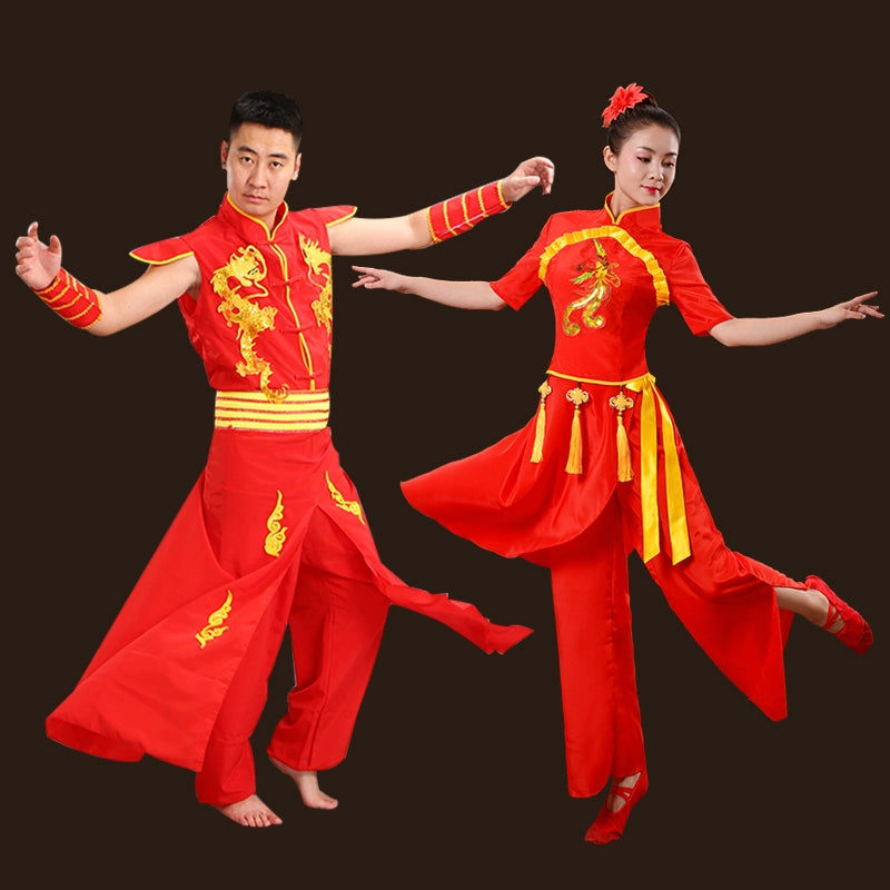 Chinese Folk Dance Costumes Dragon Dress National Dragon Dance Lion Dance Drum Opening Dance Gong Team Martial Arts Performance