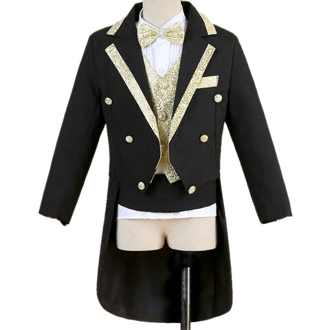 Children's dress tuxedo suit flower girl dress boy piano costume hosted wedding suit magic suit