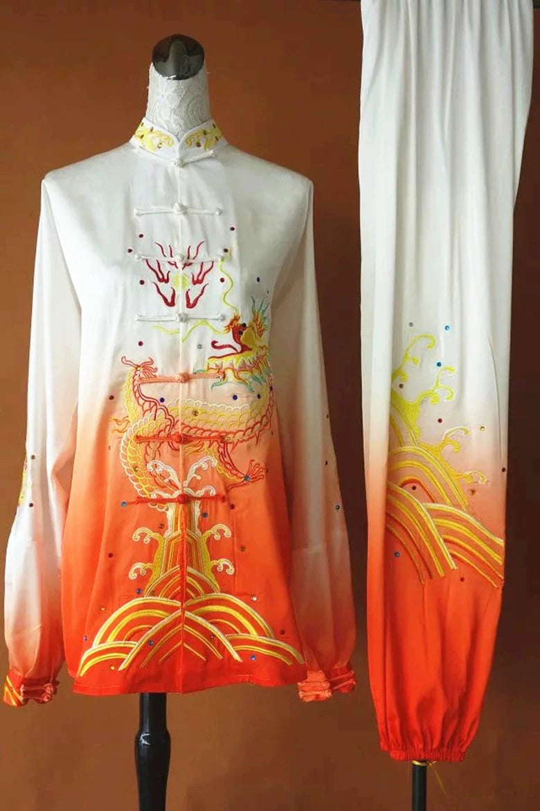 Custom Size Competition Tai Chi Clothing for Unisex Martial Arts Changquan Wushu Performance Uniforms Embroidered Dragon - Moderndancedress.com