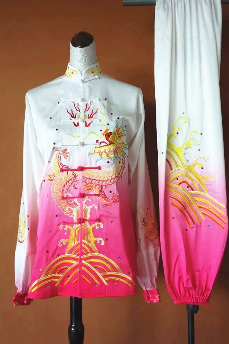Custom Size Competition Tai Chi Clothing for Unisex Martial Arts Changquan Wushu Performance Uniforms Embroidered Dragon - Moderndancedress.com