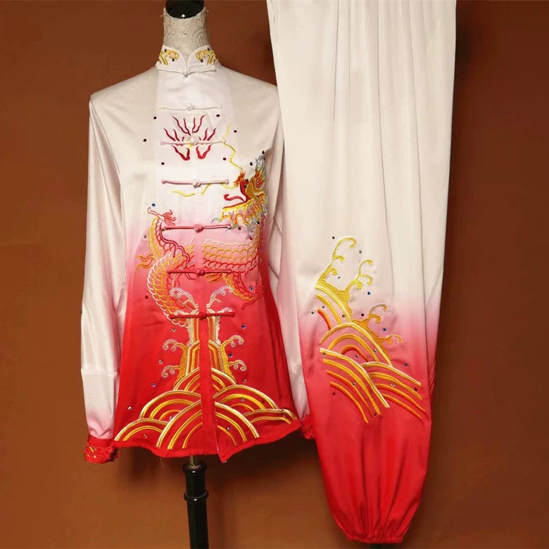 Custom Size Competition Tai Chi Clothing for Unisex Martial Arts Changquan Wushu Performance Uniforms Embroidered Dragon - Moderndancedress.com